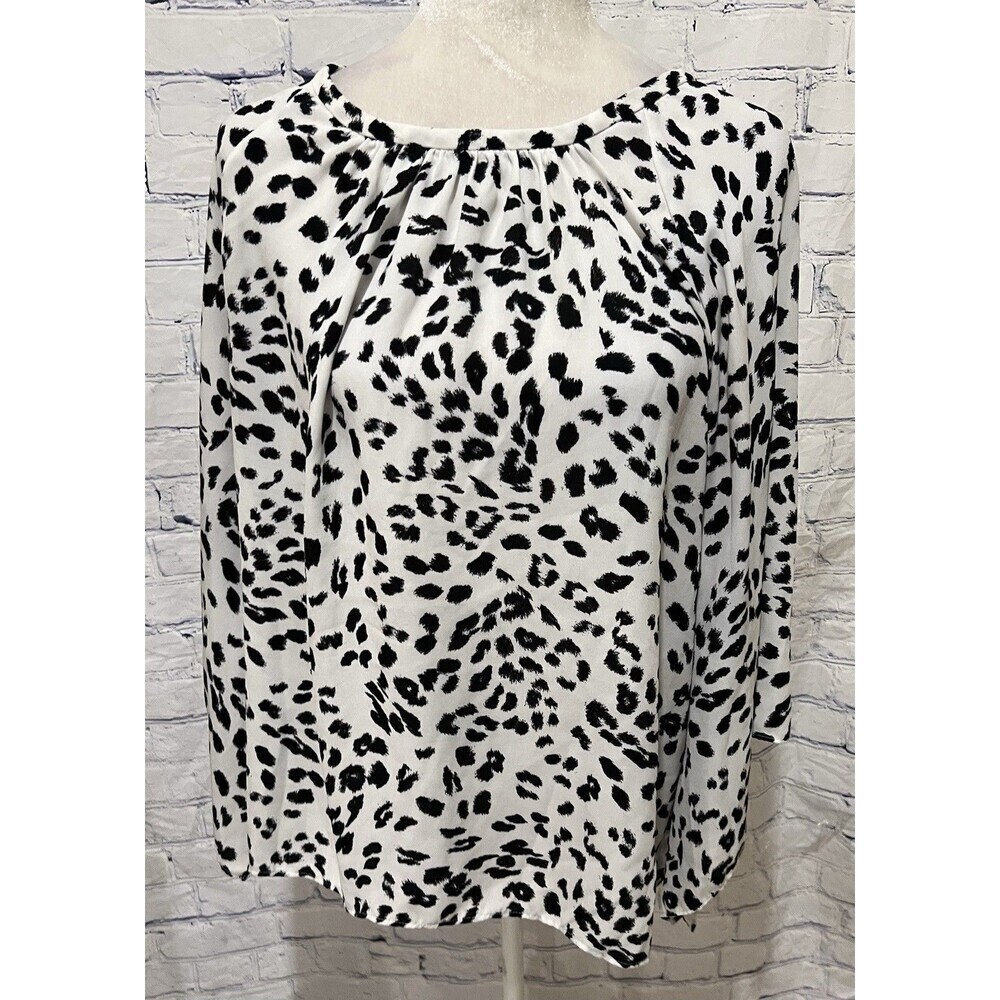 Nordstrom Vince Camuto Animal Whispers Flutter Sleeve Blouse Womens Size Large